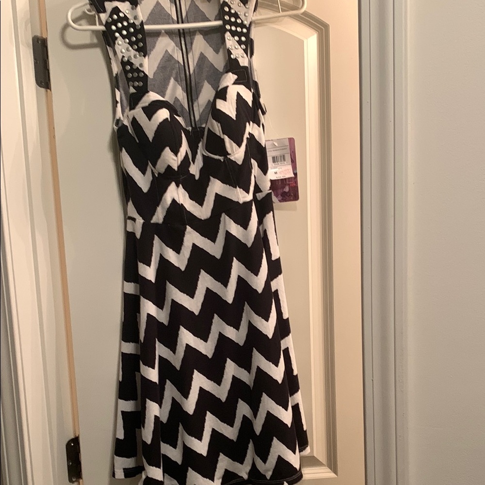 Black and White Chevron Dress